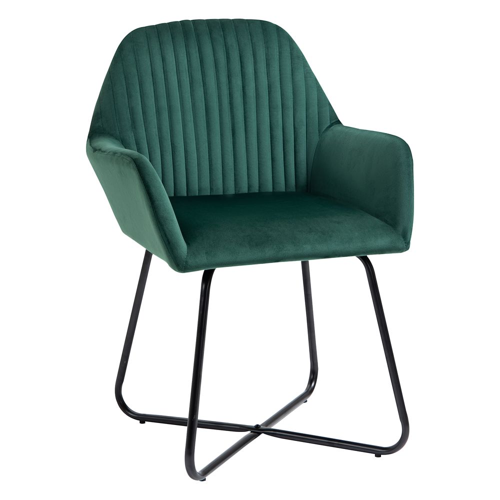 Velvet-Feel Armchair - Green