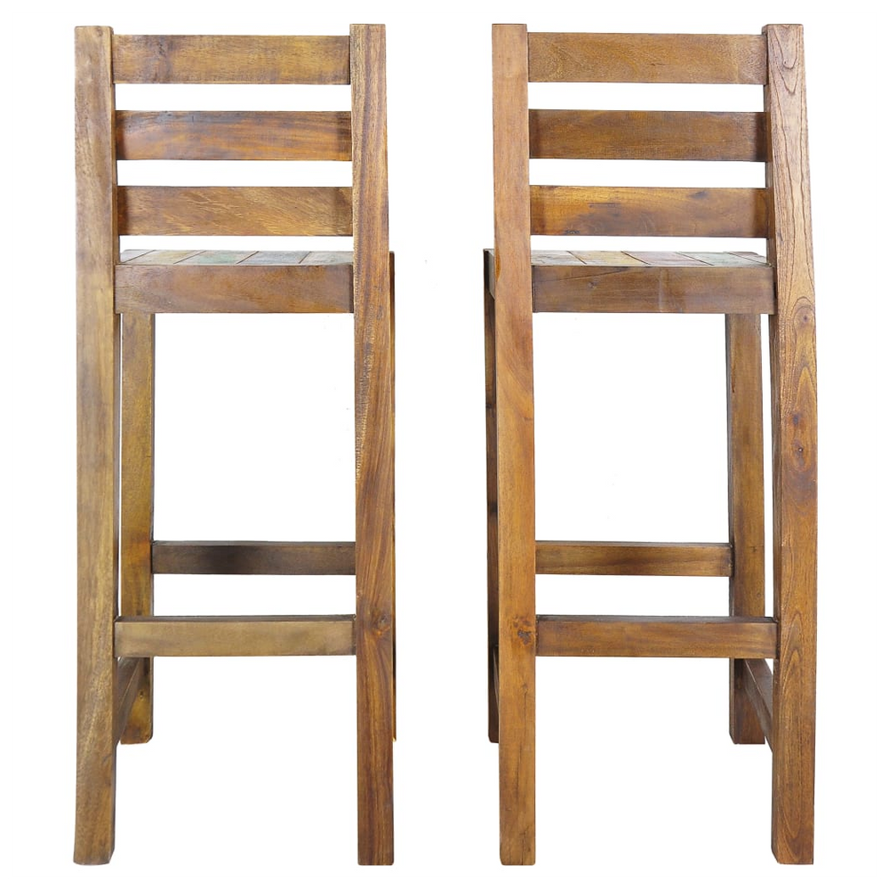 Set of 2 Reclaimed Wood Bar stools