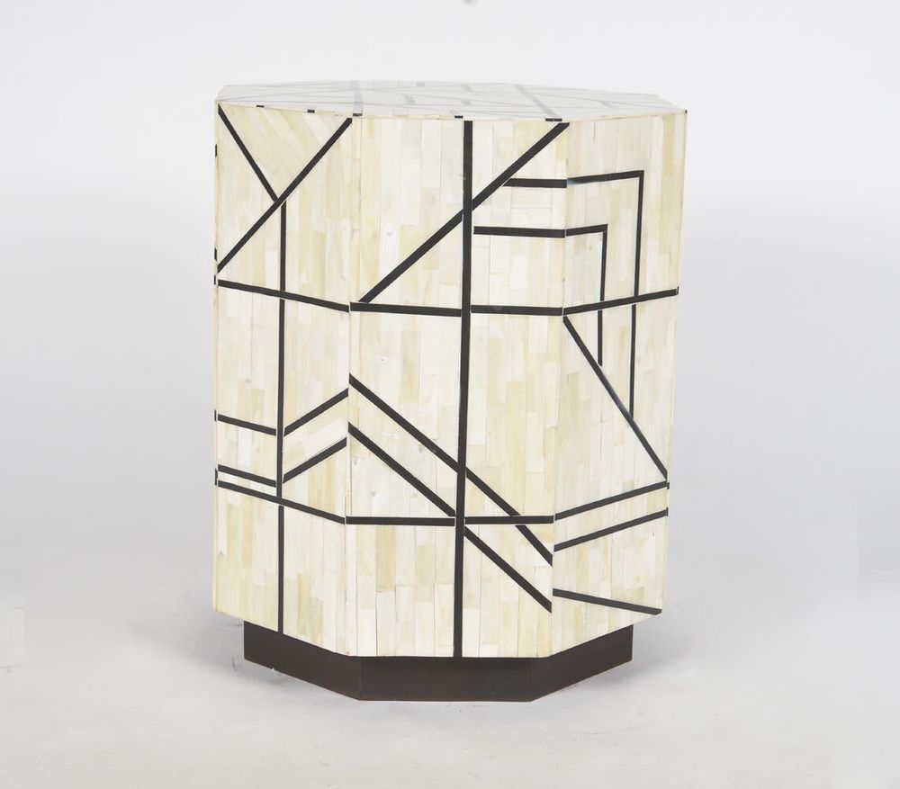 Abstract Octagon Recycled Bone Stool