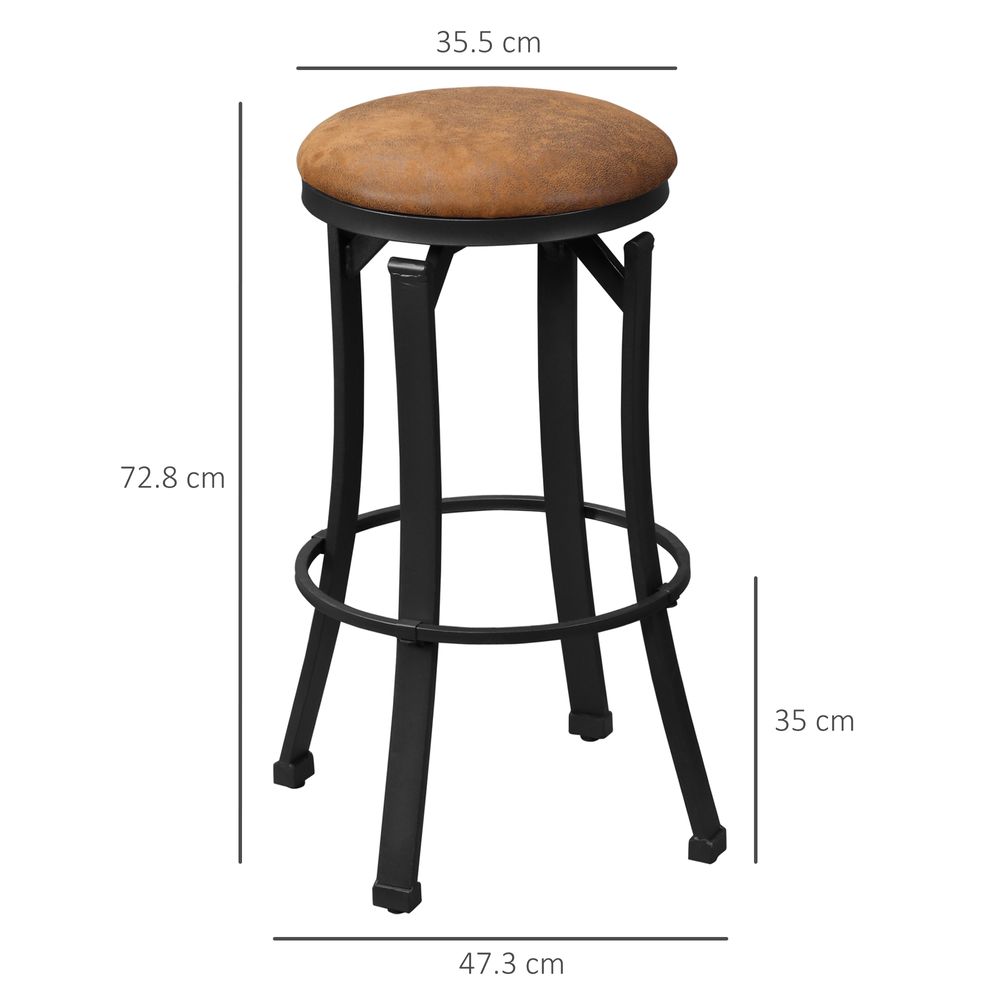 Set of 2 Cloth Bar stools - Brown