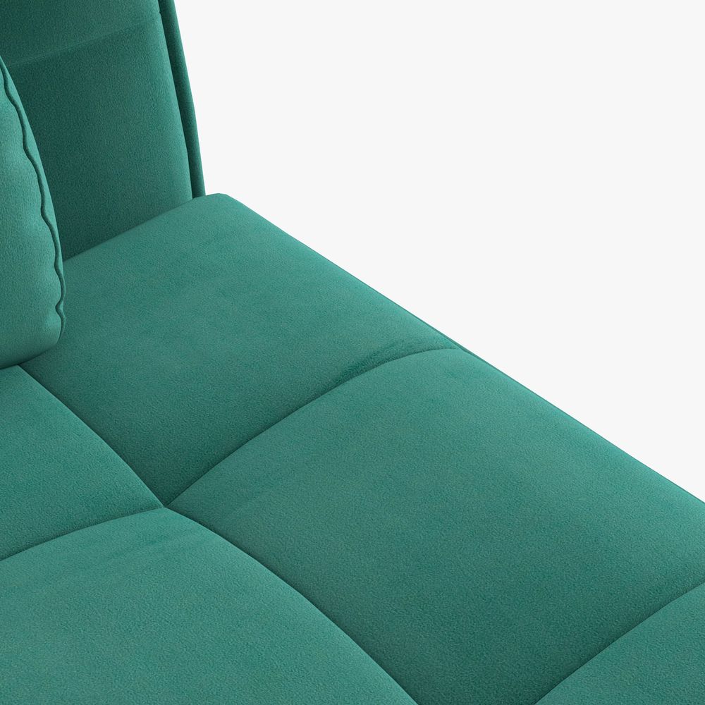 Velvet-feel Accent Chair with Footstool - Green