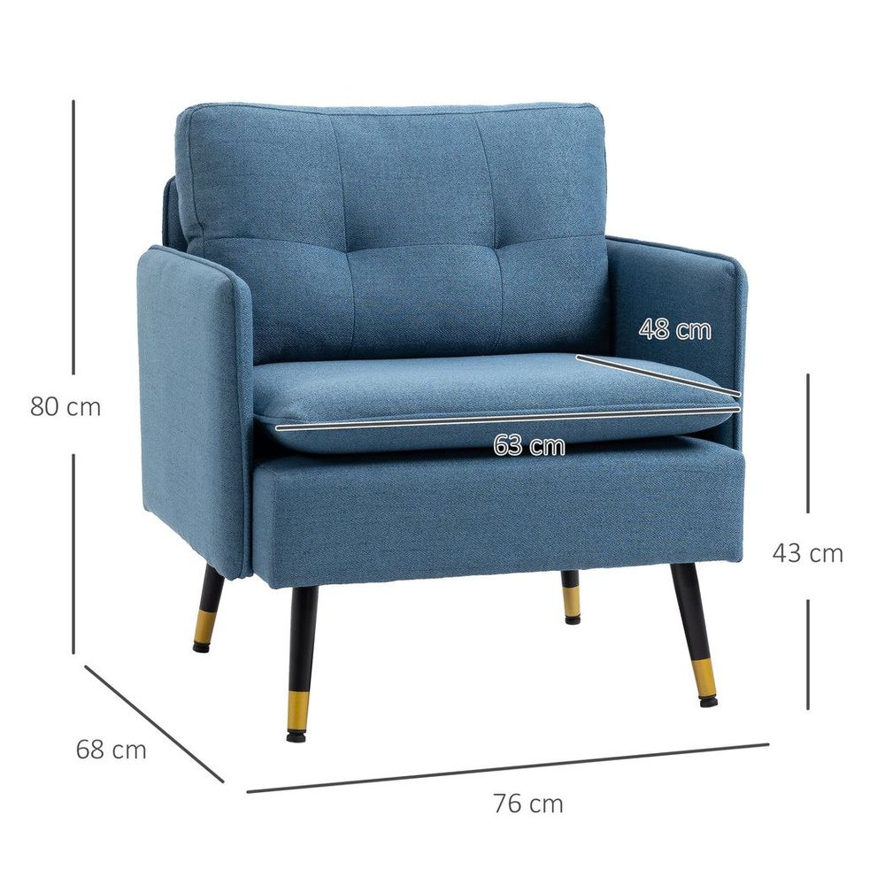 Upholstered Armchair - Dark Blue