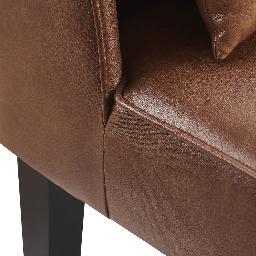 Faux Leather Accent Chair - Brown