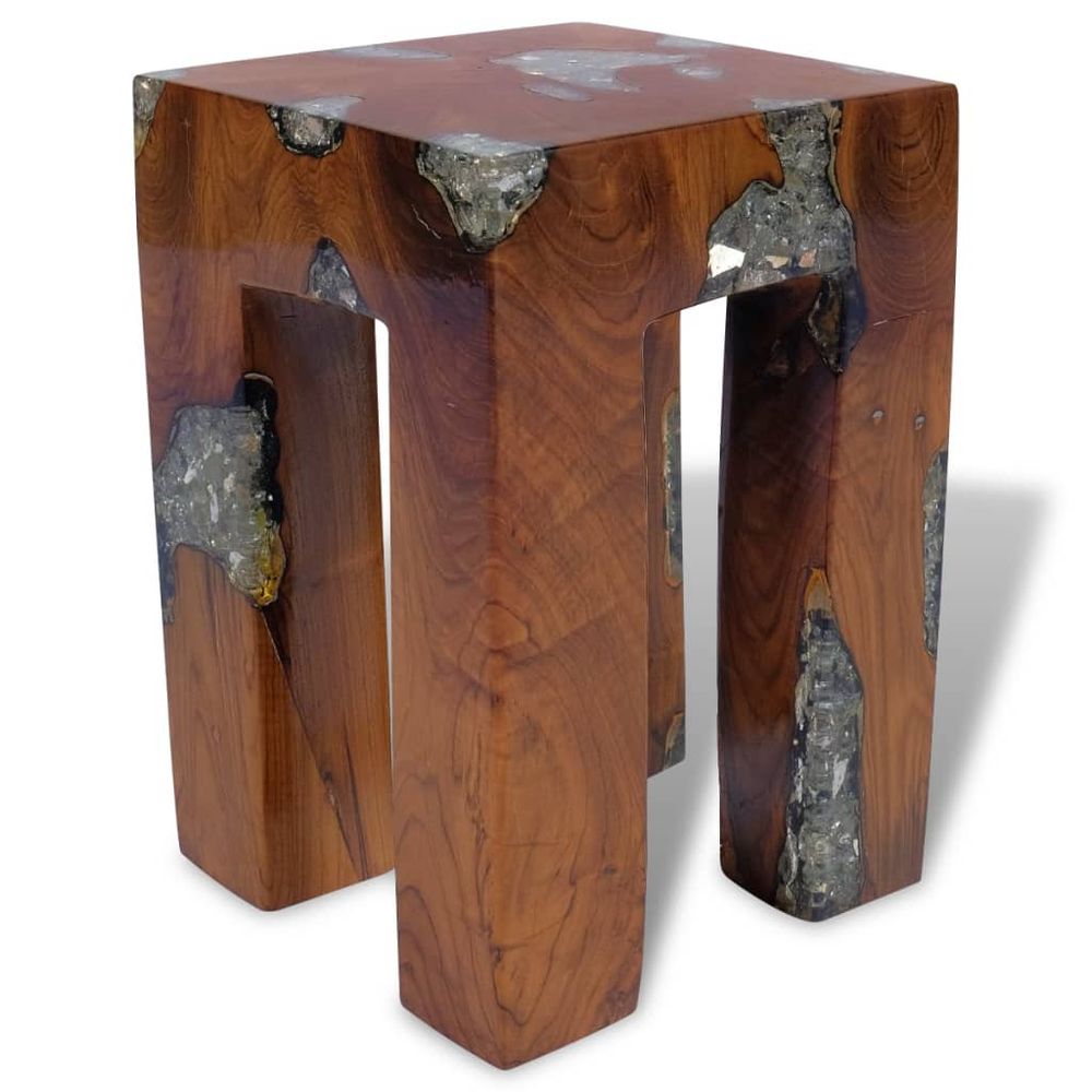 Stool Solid Teak Wood and Resin stool