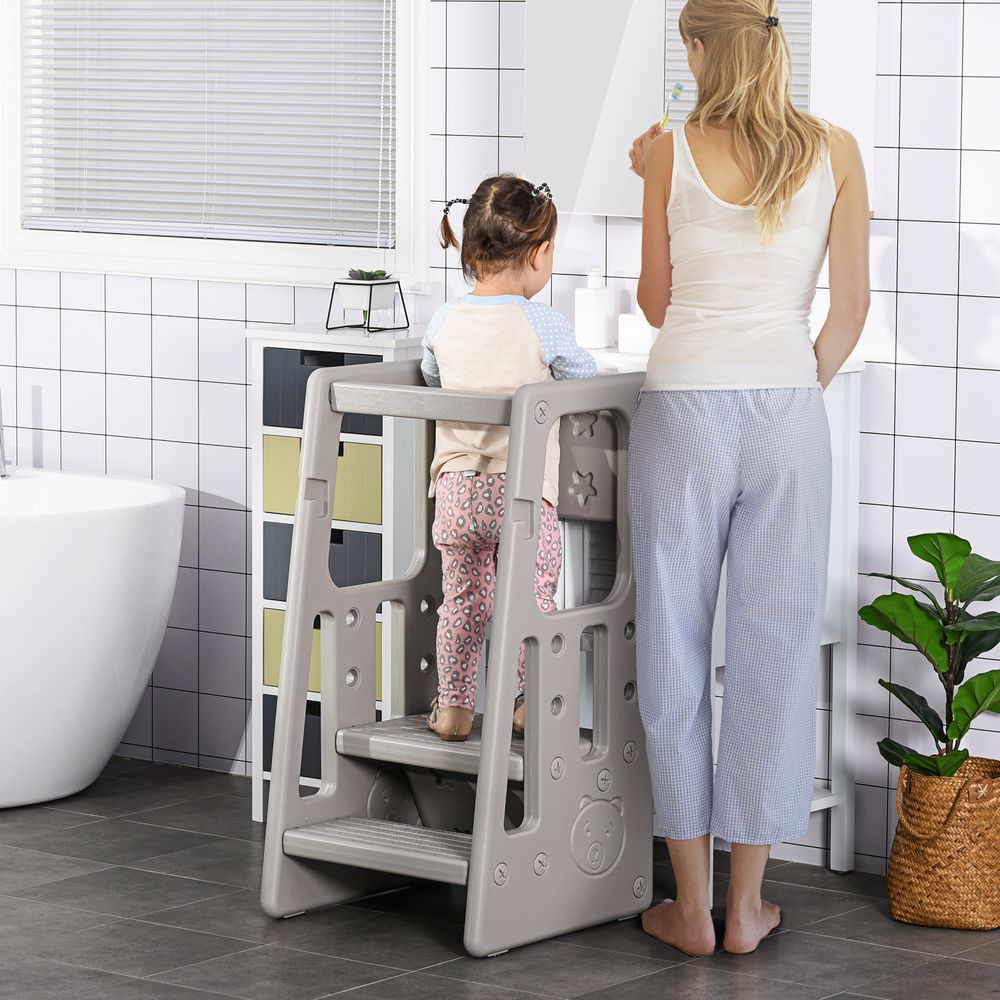 Kids Step Stool - Grey