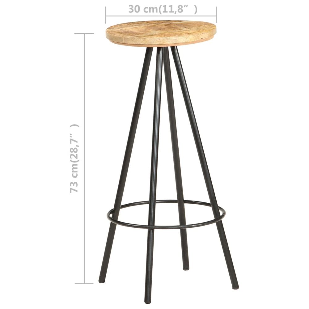 Set of 2 Mango Wood bar stools (Discount for 4)