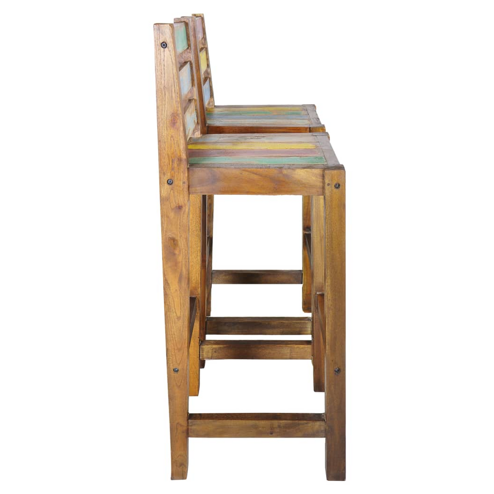 Set of 2 Reclaimed Wood Bar stools