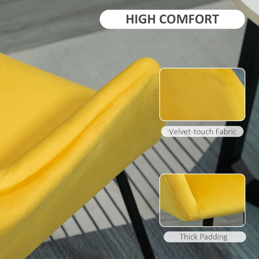 Velvet-Feel Armchair - Yellow