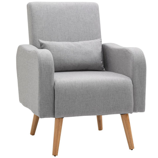 Nordic Accent Chair with Pillow - Grey