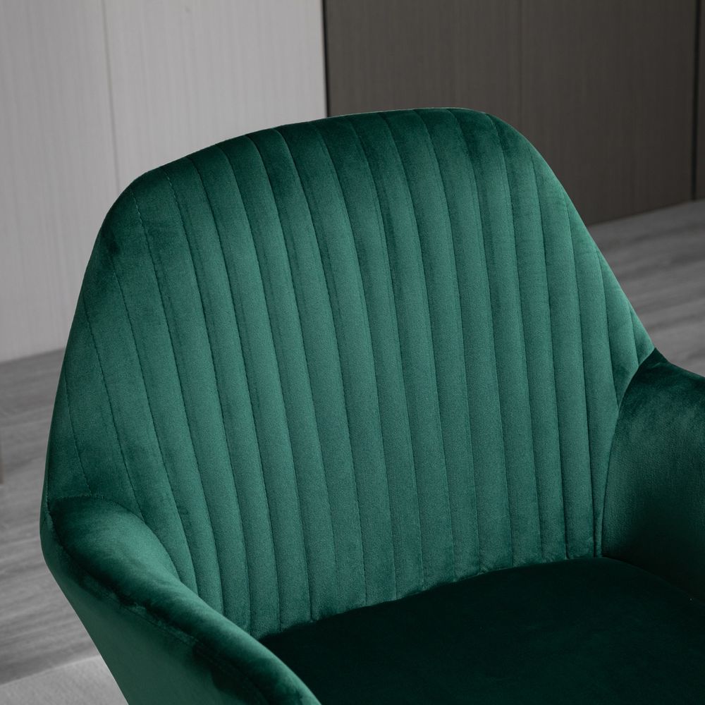 Velvet-Feel Armchair - Green