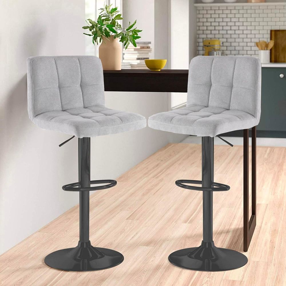 Set of 2 Fabric Bar Stools (3 colour options)