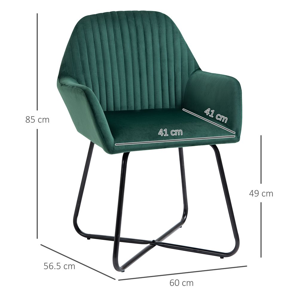 Velvet-Feel Armchair - Green