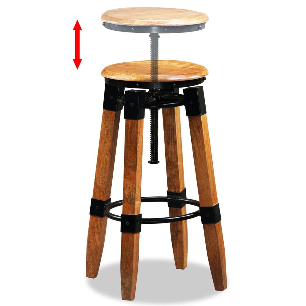 Set of 2 Mango Wood bar stools