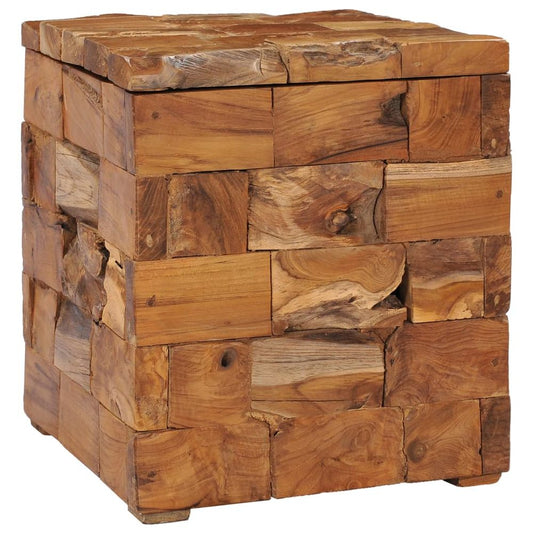 Solid Teak Wood Storage Stool