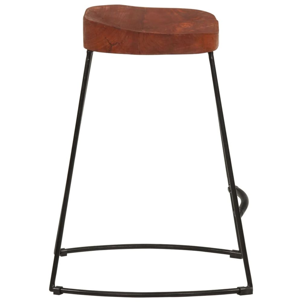 Set of 2 Mango Wood bar stools - brown (3 size options)