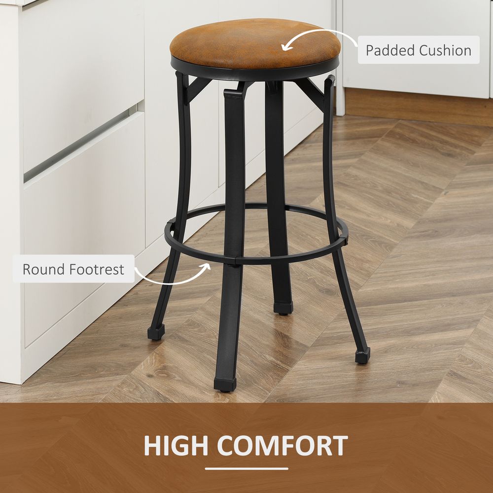 Set of 2 Cloth Bar stools - Brown