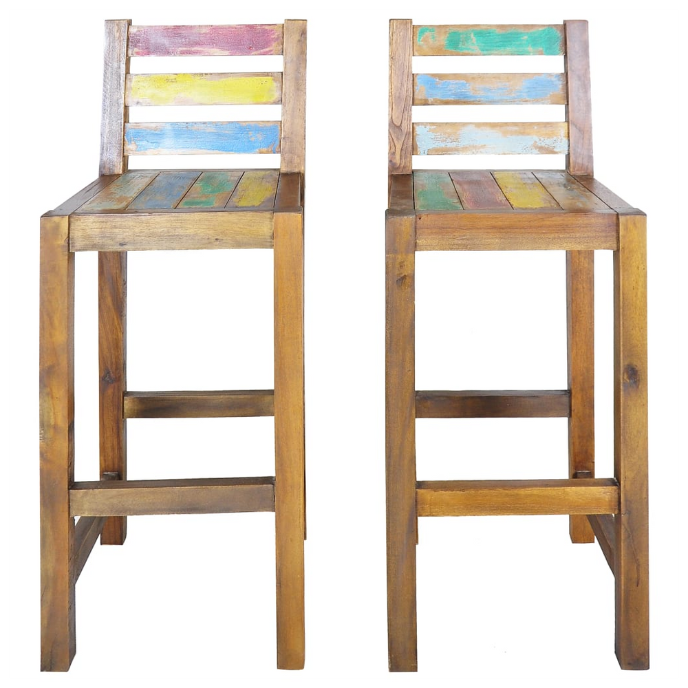 Set of 2 Reclaimed Wood Bar stools