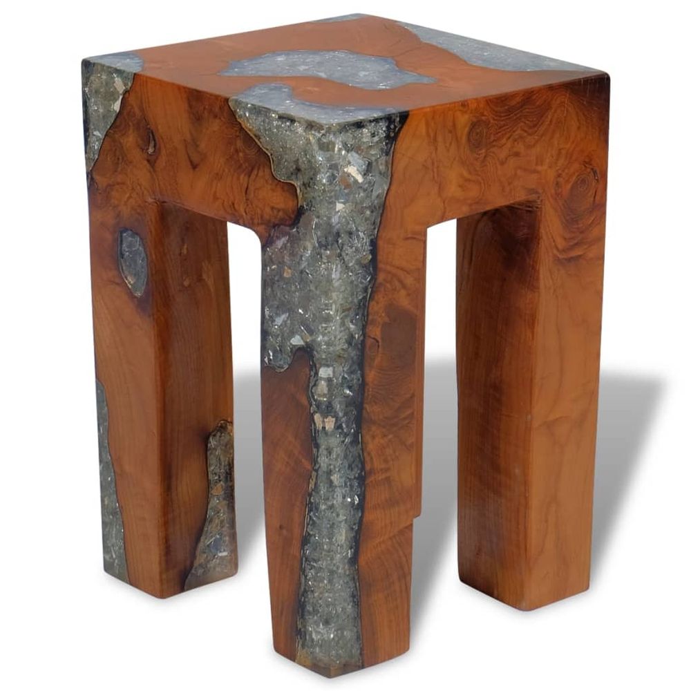 Stool Solid Teak Wood and Resin stool