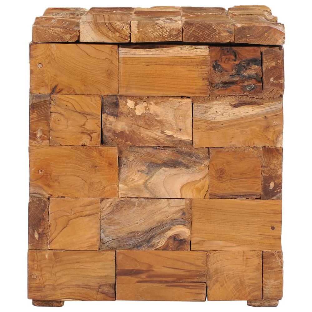 Solid Teak Wood Storage Stool