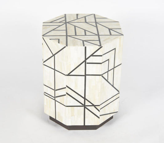 Abstract Octagon Recycled Bone Stool