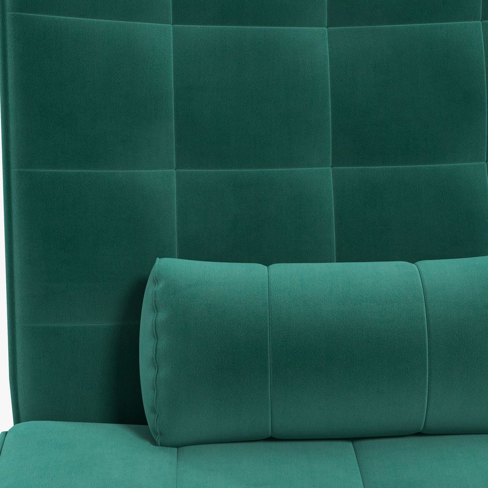 Velvet-feel Accent Chair with Footstool - Green