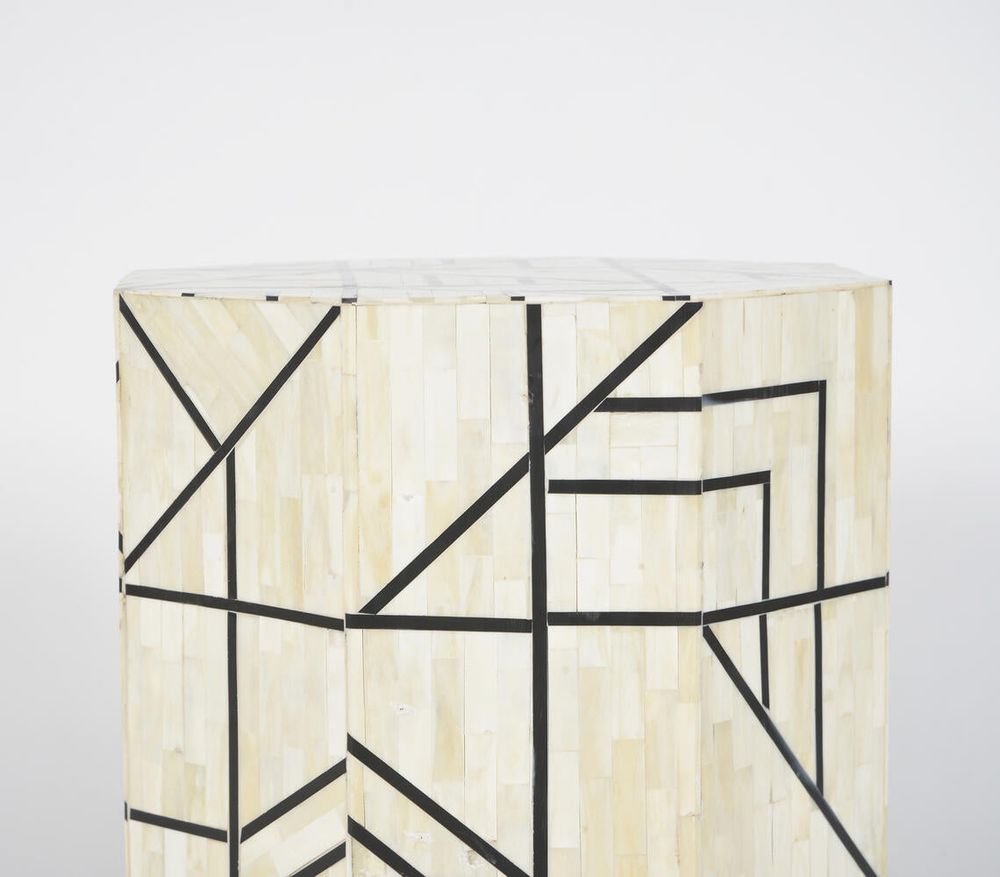 Abstract Octagon Recycled Bone Stool