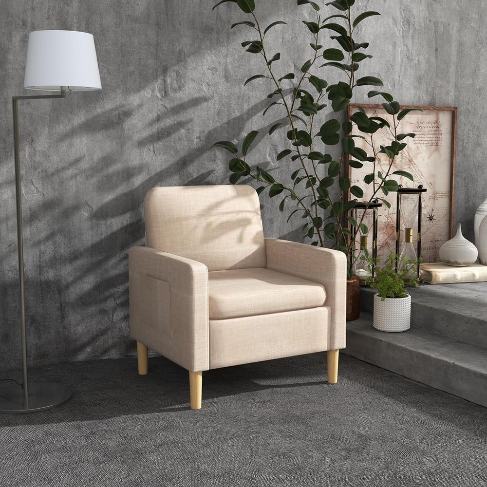 Upholstered Armchair - Beige