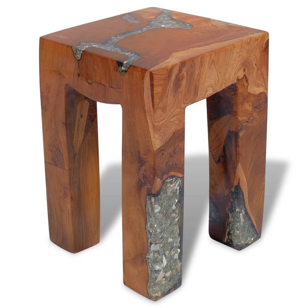 Stool Solid Teak Wood and Resin stool