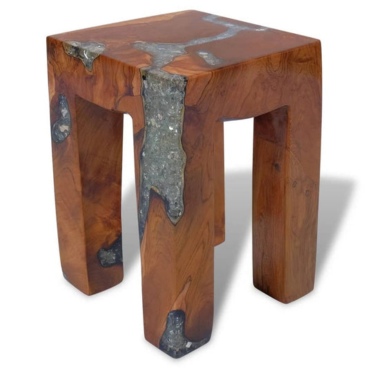 Stool Solid Teak Wood and Resin stool